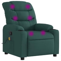 Sillón De Masaje Reclinable Vidaxl De Tela Verde Oscuro