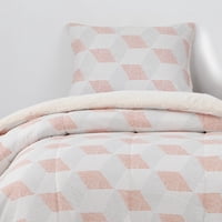 Dib - Plumon Reversible Sherpa 1.5 Plaza Block. Terracota