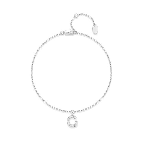 Pulsera Heshpaws S925 Sterling Silver Inicial A-Z Plata