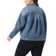 thumbnail image 3 of Chaqueta de mezclilla para mujer de talla grande Agnes Orinda para escuela o universidad, con solapa, manga larga, botones, lavado casual, chaquetas de jean con bolsillo 3X gris azul, 3 of 6