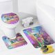 thumbnail image 4 of Película Earthbound-theme 4-Piece Shower Curtain Set with Rugs, Waterproof Bathroom Decor Set Includes Bath Mat, U-Shaped Rug, Toilet Lid Cover and Curtain with Hooks, 4 of 6