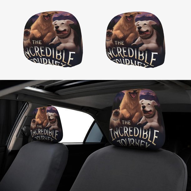 El Increíble Viaje Funda Protectora Universal para Reposacabezas de Coche, Funda Elástica para Reposacabezas de Asiento de Auto, Funda de Tela Antipolvo, Accesorios de Interior 2 Piezas