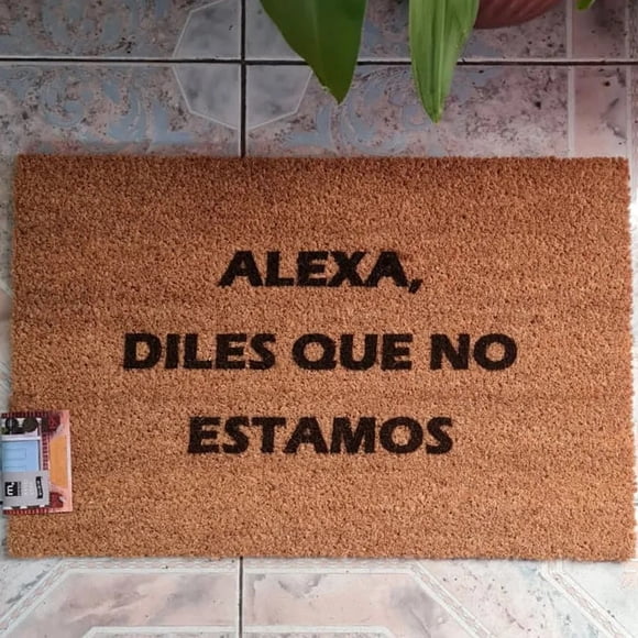 Tapete Limpia Pies Personalizado Alexa diles que no estamos