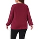 thumbnail image 3 of Agnes Orinda Blusa Elegante de Mujer Talla Grande para Escuela o Universidad, Panel en Capas de Gasa, Cuello Redondo, Manga Larga, 1X Burdeos, 3 of 6