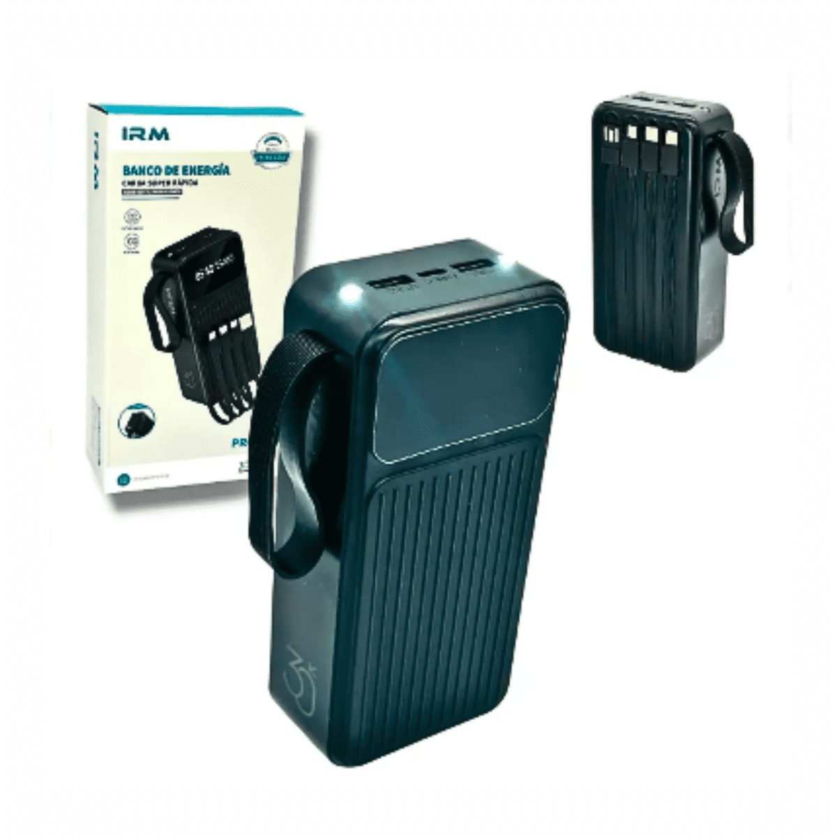 Genérico - Cargador Portátil Power Bank 30000mah Carga Rápida 4 Cables