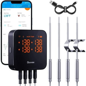 Govee - Termómetro De Carne Wifi Con 4 Sondas