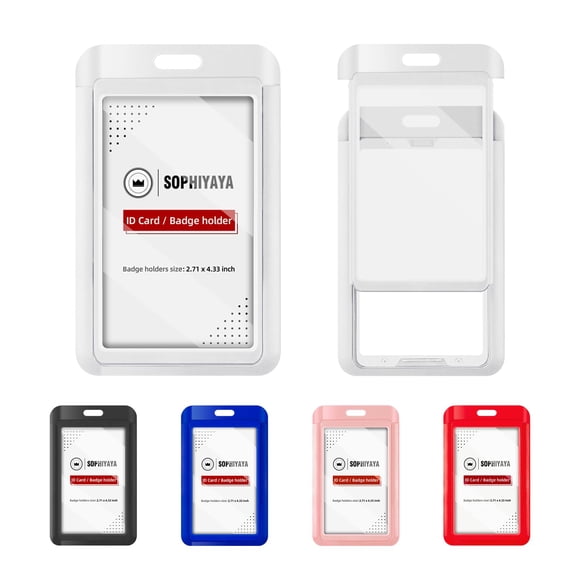 Porta credenciales SOPHIYAYA Pack de 2 con ventana transparente deslizante