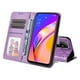 thumbnail image 4 of Funda tipo cartera FOXDOCK para OPPO Reno 6Z , diseño girasol en relieve, cuero PU, cierre magnético, soporte y tarjetero, 4 of 5