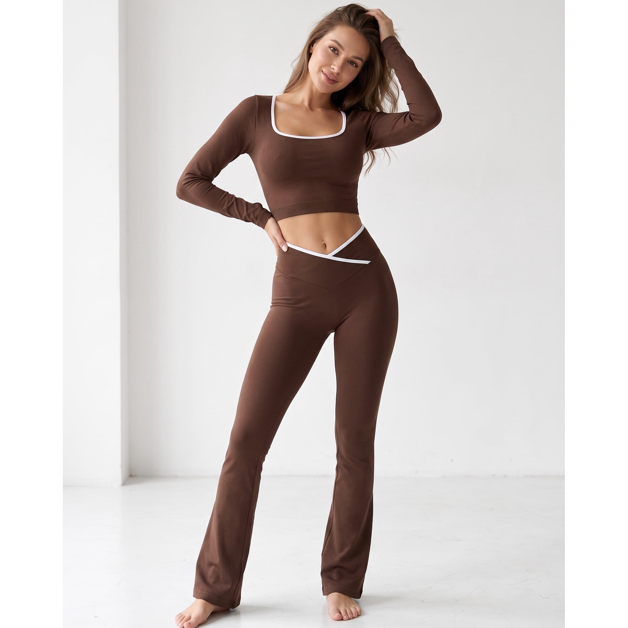Flix Spa - Conjunto Yoga Mujer Flare Líneas Estilo Moderno - Yj320