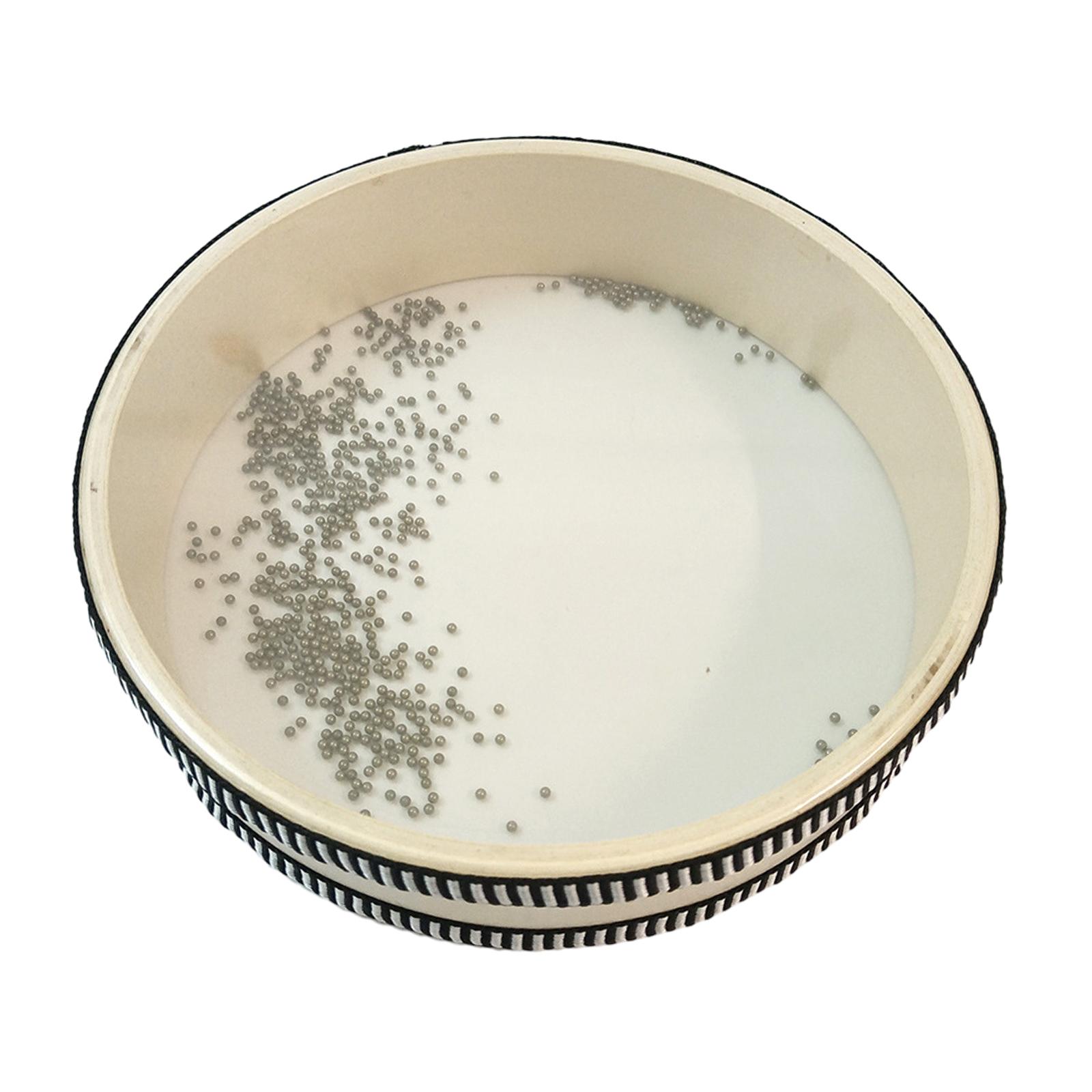 Magideal - Tambor De Mar De Cuentas Onduladas Con Carcasa De Madera Dura, Tambor De Percusión Educativo Transparente Con Sonido De Mar Para El Hogar, Suministros 20 Centímetros