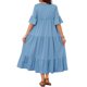 thumbnail image 3 of INSPIRE CHIC Vestido Maxi de Maternidad para Mujeres, Mangas Cortas, Cuello en V, Manga con Volantes para Sesión de Fotos 2XL Azul, 3 of 6