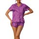 thumbnail image 1 of INSPIRE CHIC Conjunto de Pijama de Satén para Mujer Regreso a Clases Manga Corta con Botones Ropa de Dormir y Conjunto de Pantalones Cortos de Loungewear Sedoso L Púrpura, 1 of 6