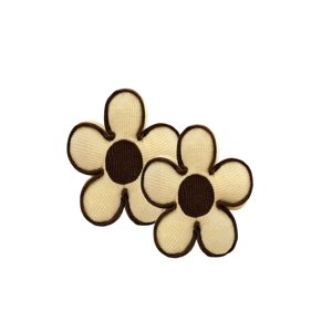 Genérico - Set De 2 Cojines Decorativos En Forma De Flor Color Beige Con Borde Marron