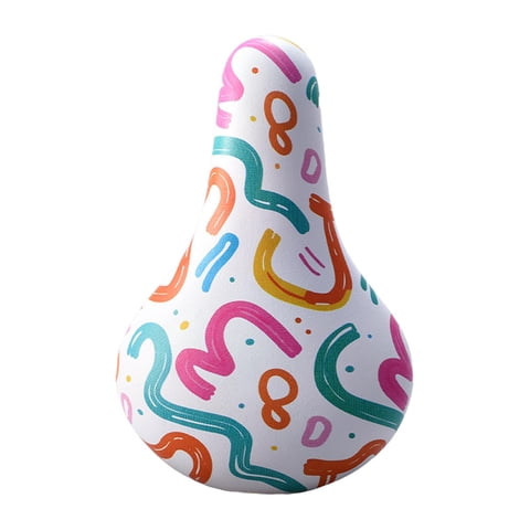 Magideal - Sillín Infantil Para Bicicleta, Cojín Para Asiento De Bicicleta Con Diseño De Dibujos Animados, Sillín De Repuesto Con Absorción De Impactos Para Cicl Líneas De Colores