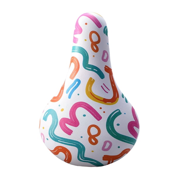 Sillín infantil para bicicleta, cojín para asiento de bicicleta con diseño de dibujos animados, sillín de repuesto con absorción de impactos para cicl Líneas de colores