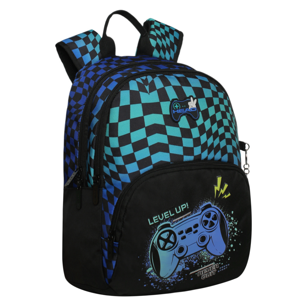 Mochila Infantil Niño Gum Chess Gamer Negro Head
