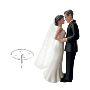 Magideal - Adorno Para Tarta De Boda, Figura De Novia Y Novio, Recuerdo De Simulación, Adorno Moderno Para Tarta, Decorativo Para Despedidas De Soltera Y Aniversarios. Traje Negro