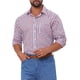 thumbnail image 4 of INSPIRE CHIC Camisa de Vestir de Manga Larga a Cuadros para Hombre Cuello de Punta Botón Camisa a Cuadros L Rojo Azul, 4 of 6