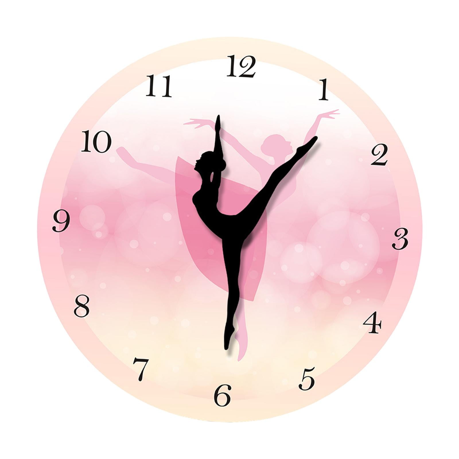 Magideal - Reloj De Pared De 12 Pulgadas Con Diseño De Bailarina, Decorativo, Con Movimiento Preciso, Funciona Con Pilas, Para Decoración Del Hogar Y La Oficina,