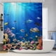 thumbnail image 2 of 4pcs Shower Curtain Sets With 12 Hooks, Nature Ocean Sea Turtle And Fish Pattern Non-Slip Rugs, Toilet Lid Cover And Bath Mat, Durable And Waterproof, For Bathroom Decor Set, 71" X 71", 2 of 4