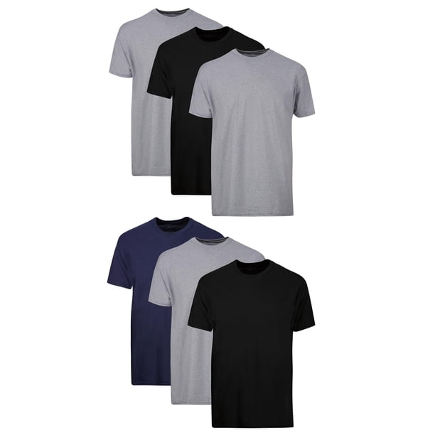Camiseta de manga corta Hanes de algodón para hombre, que absorbe la humedad, paquete de 6