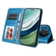 thumbnail image 3 of Funda tipo cartera FOXDOCK para Huawei Mate 60 Pro , diseño girasol en relieve, cuero PU, cierre magnético, soporte y tarjetero, 3 of 5