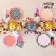 thumbnail image 5 of Platos para postre a cuadros rosas Jollity & Co, paquete de 8, 5 of 7
