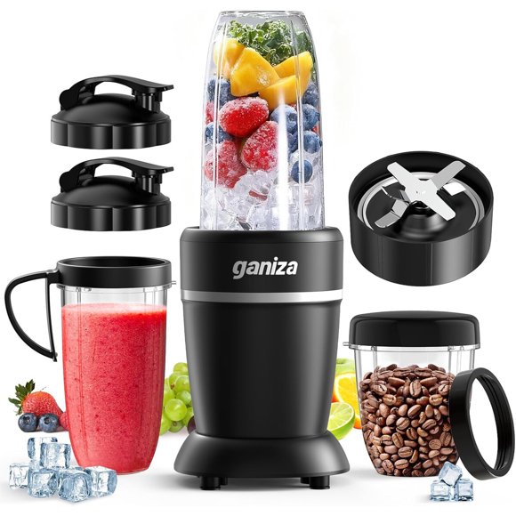 Licuadora Ganiza GB08 1300 W con vasos de 37 oz y cuchillas de acero