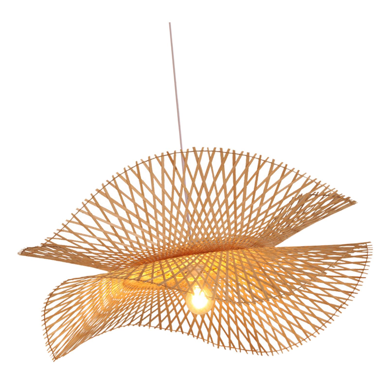 Magideal - Lámpara Colgante De Bambú Moderna, Iluminación De Techo Tejida A Mano, Lámpara De Ratán, Accesorio De Iluminación Para Restaurante, Cocina, Sala De 85Cm