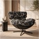 thumbnail image 1 of Sillón Bianca Giratorio Jacquard Base Metálica De 4 Puntas Negro Floreado, 1 of 8