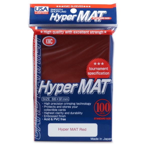 Fundas para Cartas KMC Card Supply Hyper Mate Rojo 100 unidades