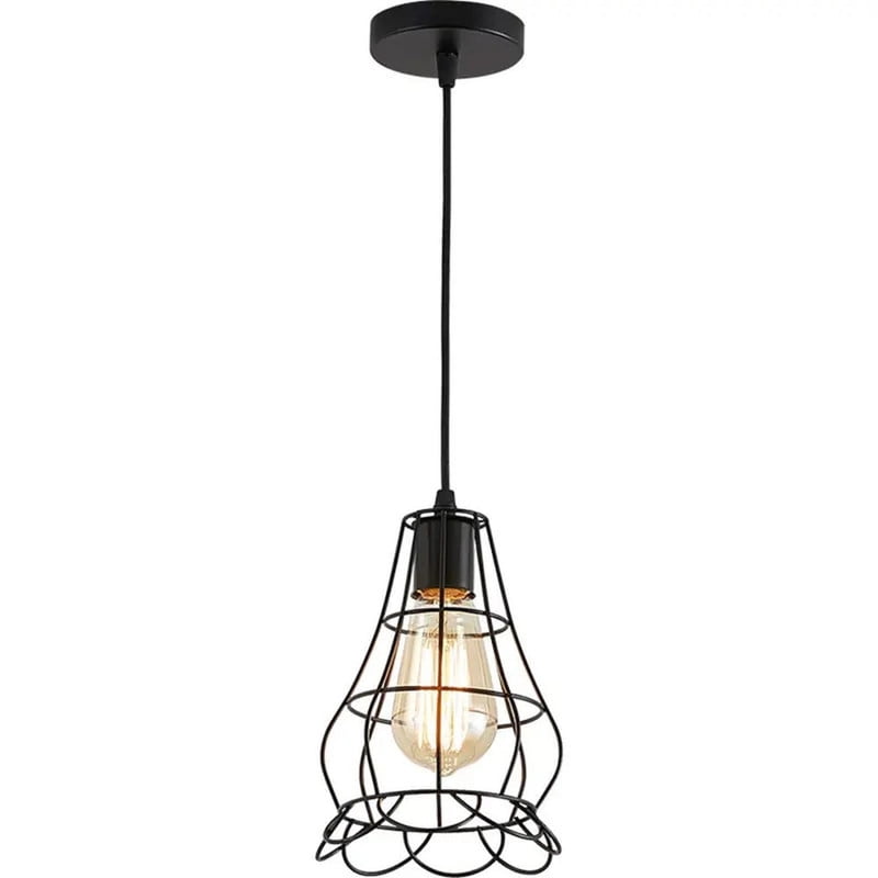 Genérico - Lámpara Colgante Tipo Jaula Retro Vintage Base Hierro Rondon