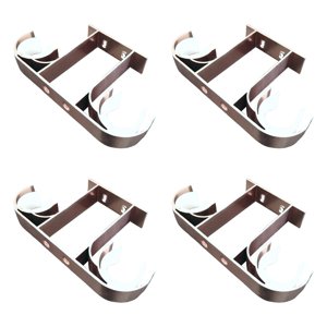 Magideal - Soporte De Barra De Cortina De 4 Piezas, Colgador De Ganchos De Barra Soportes De Pared De Poste Decorativos Estante De Soporte Piezas De Repuesto , Oro And Rosa Aleación De Aluminio De Oro Rosa
