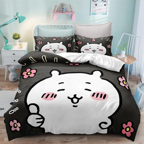 Chiikawa Duvet Cover Bedding Set Pillowcase 3-Piece Bedding Set
