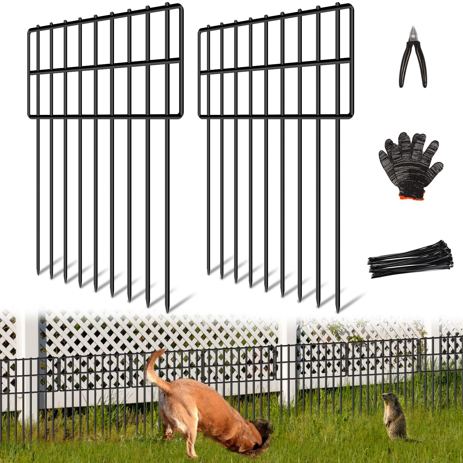 Barrera Para Animales Para Vallas De Jardín, 25 Paneles Nanyezh, 43 Cm X 8 M