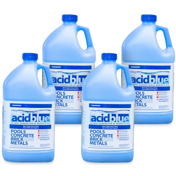 Ácido Muriático CPDI Champion Acid Blue para Piscinas Paquete de 4 con Reducción de Vapores