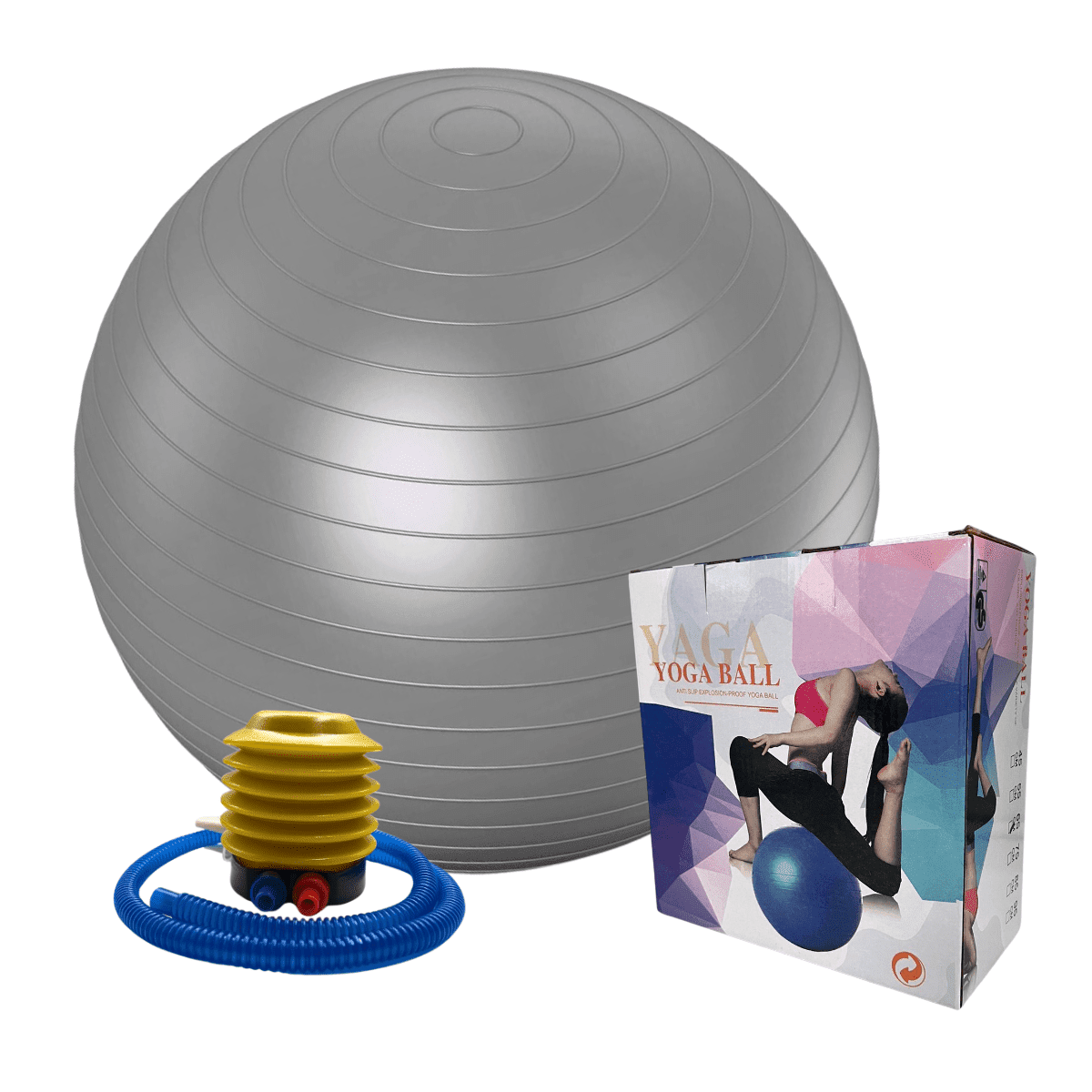 Linea Sport - Pelota De Pilates Lisa 75 Cm Con Inflador Para Ejercicio Funcional
