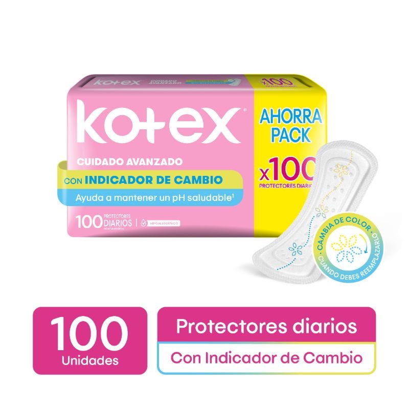 Protector Diario Kotex Con Indicador De Cambio X100
