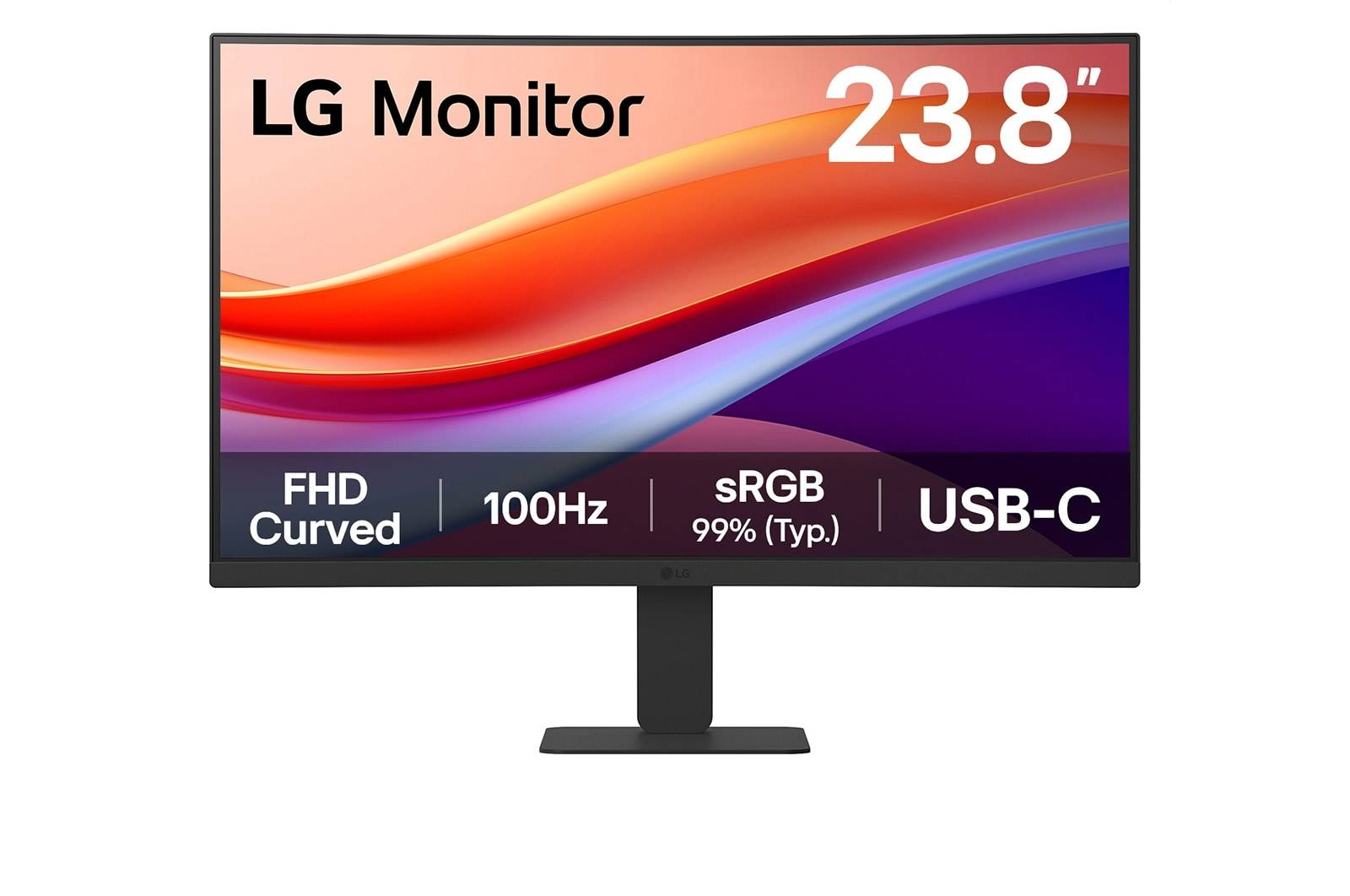 Monitor Curvo Lg 24U421A-B 23.8"" Fhd, Va, 100Hz, 5Ms, Usb-C (Pd 15W), Srgb 99%, Negro