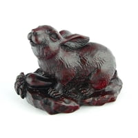 Estatua De Conejo Feng Shui Importada De Cerámica Roja, 10 X 5 X 7 Cm