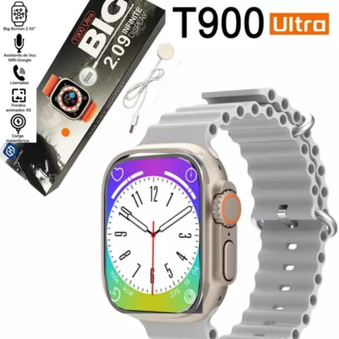 Hiwatchpro - Reloj T900 Ultra Inteligente Smartwatch Gris / Recibe Y Realiza Llamadas