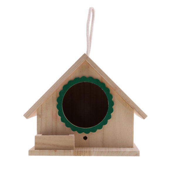 Casa De Pájaros De Madera, Caja Nido Colgante, Decoración Para El Hogar, Jardín, Verde