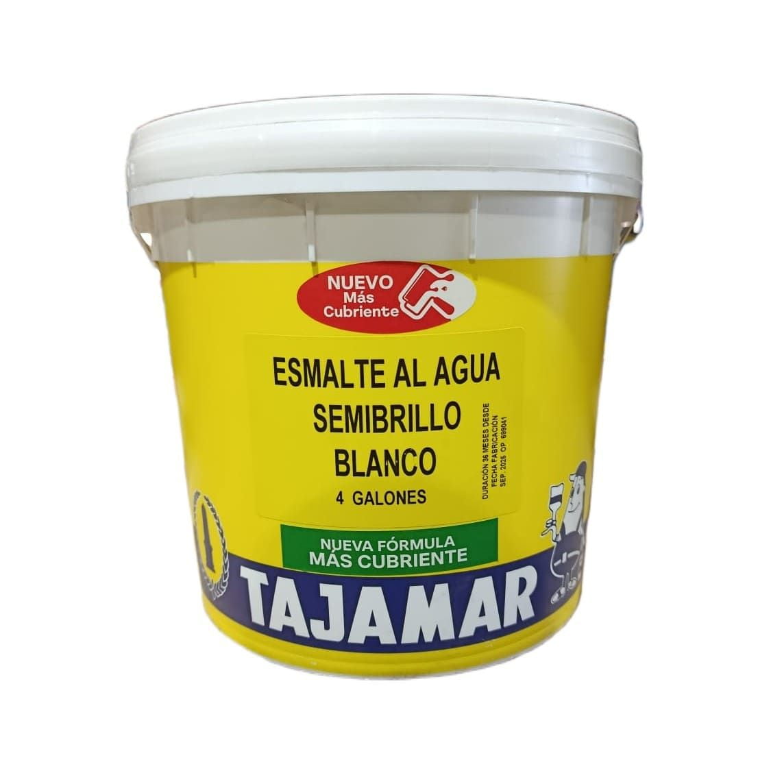 Pinturas Tajamar - Esmalte Al Agua Semibrillo Blanco Tajamar Tineta