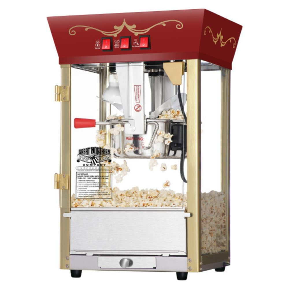 Popcorn Machine Great Northern Popcorn Matinee, 8 Onzas, Color Rojo