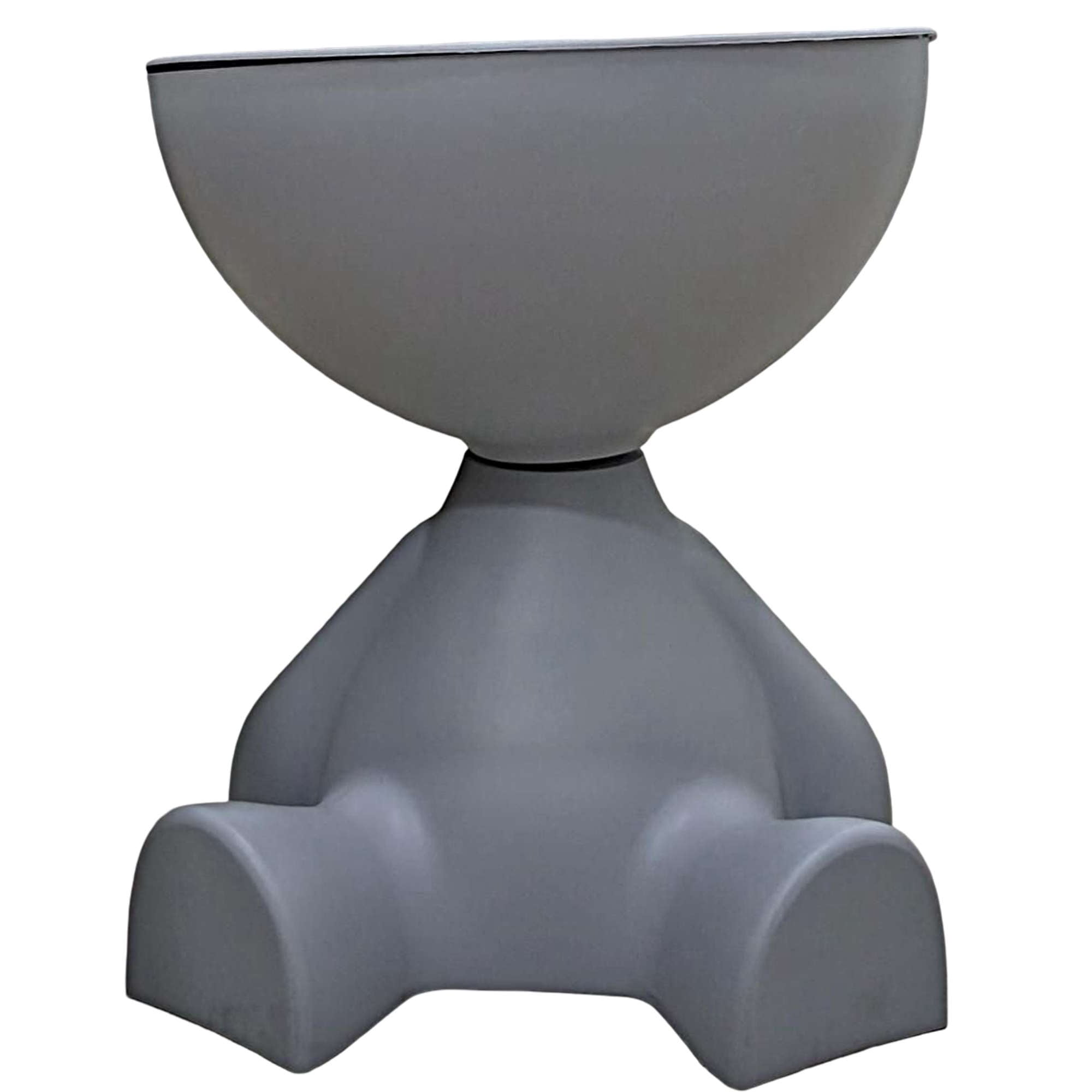 Genérico - Mesa De Arrimo Con Compartimento Organizador Integrado Gris