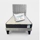 thumbnail image 1 of Cama Plaza y Media con Colchon + Pack de Almohadas Tapizado en Lino Gris Claro, 1 of 5