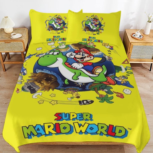 Super Mario Duvet Cover Set 3 Piece Bedding Set Double Sided Printing Decorative Comforter Cover Set