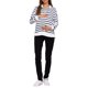 thumbnail image 2 of INSPIRE CHIC Blusa de Maternidad para Mujeres Camiseta de Cuello Simulado de Algodón con Media Cremallera Mangas Largas Abertura Lateral Cuello Alto Rayado Embarazo M Azul, 2 of 6