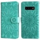 thumbnail image 1 of Funda tipo cartera FOXDOCK para Samsung Galaxy S10 Plus , diseño girasol en relieve, cuero PU, cierre magnético, soporte y tarjetero, 1 of 5