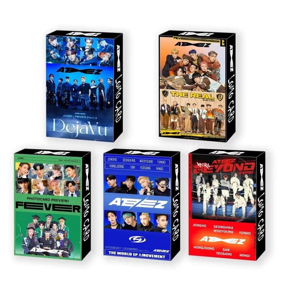 Tarjeta de saludo HOMRAA 150 piezas Fotocartas K‑pop Ateez